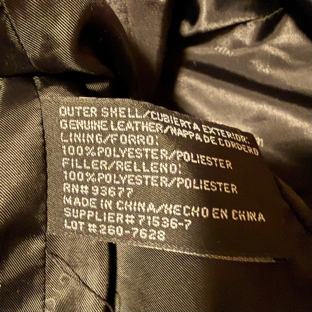 Gently Worn Worthington Black Chevron Leather Jacket - Picture 4 of 4